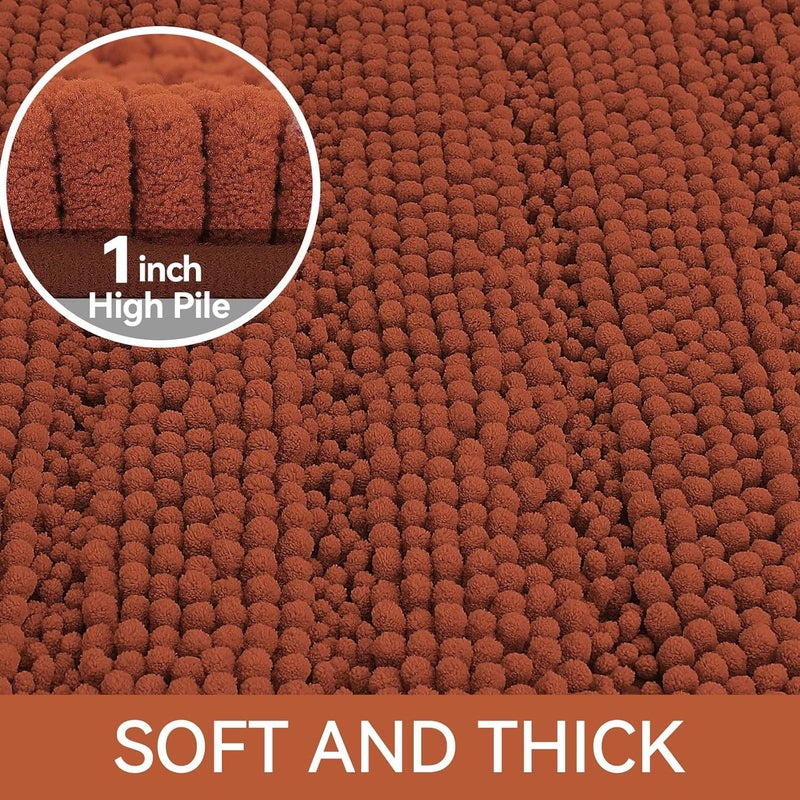 Bcoimo 48"×24" Chenille Bath Mat – Non-Slip with Backing Bath Rug Ultra-Absorbent and Machine Washable Bathroom Mat Quick-Dry Design. Ideal for Bathroom and Tub Areas - Image 3